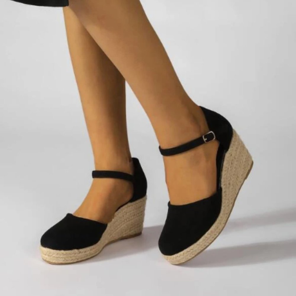 Ankle Strap Court Wedges
